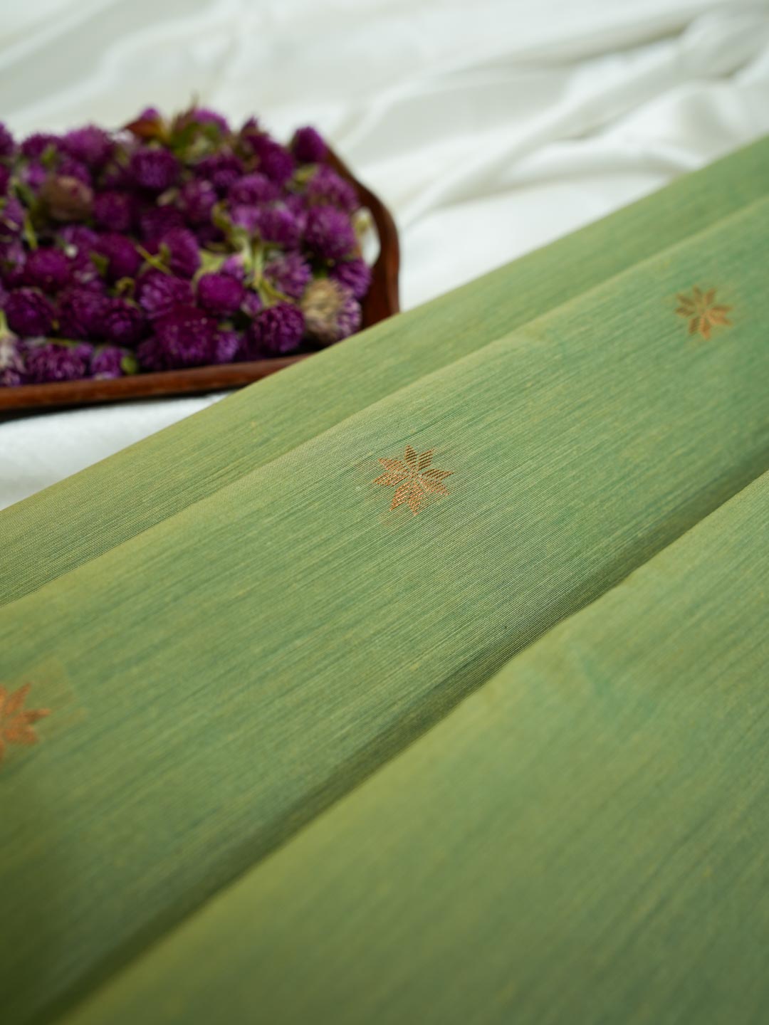 Sage Green/Light Green- Maheshwari Cotton Saree