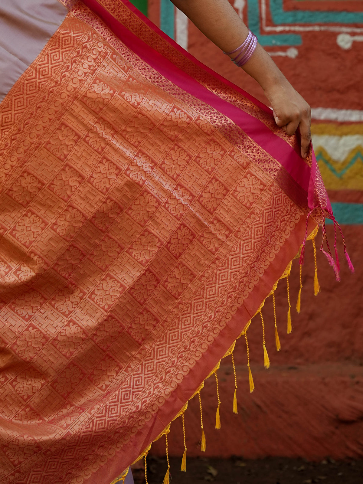 Dusty Lavender & Pink Soft Silk Saree
